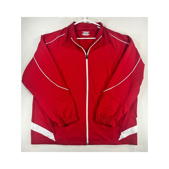 Brooks Other - Brooks Mens XL Red Equilibrium Technology Full Zip Running Track Jacket White